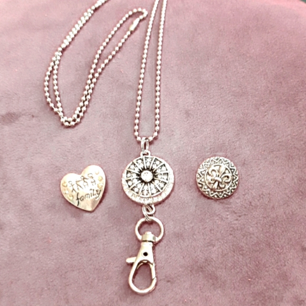 Snap Button Lanyard Necklace